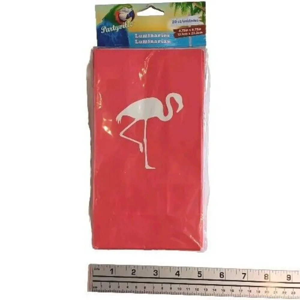 Pink Flamingo Luminaries Luau Hawaii Tropical 20 Bags New Unopened Partyville